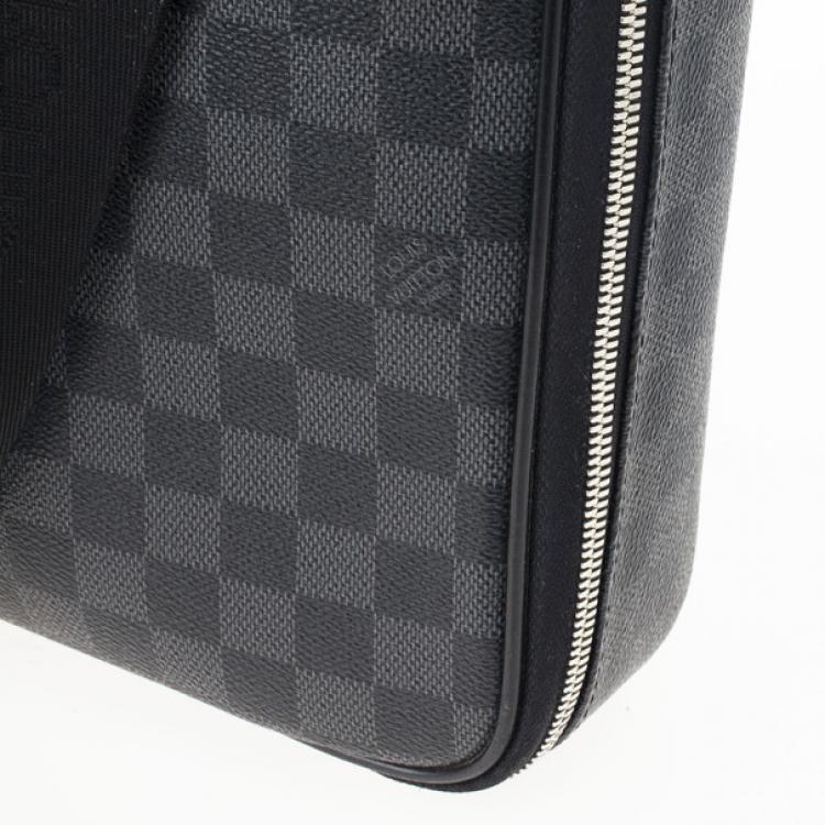 Pre Owned Louis Vuitton Black Damier Ebene Canvas Steeve Messenger