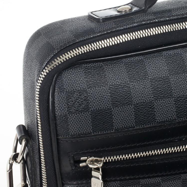 Pre Owned Louis Vuitton Black Damier Ebene Canvas Steeve Messenger