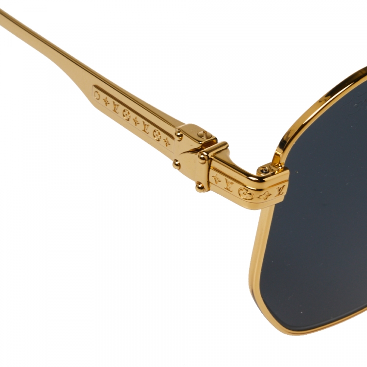 مملوكة مسبقًا Louis Vuitton Gold Tone/ Grey Z1200W Nightlight Aviator Sunglasses