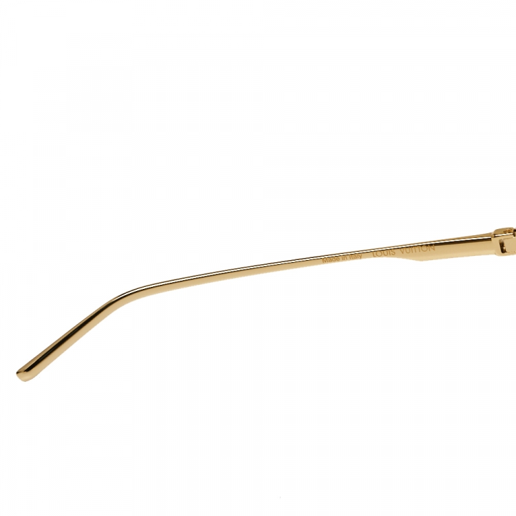 مملوكة مسبقًا Louis Vuitton Gold Tone/ Grey Z1200W Nightlight Aviator Sunglasses