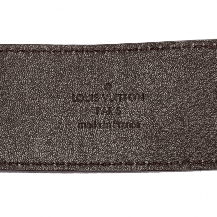 Pre Owned Louis Vuitton Damier Ebene Canvas LV Initiales Belt 90CM