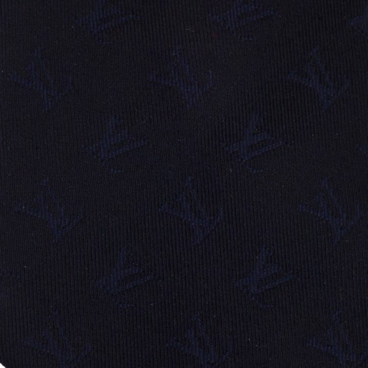 Pre Owned Louis Vuitton Navy Blue Initials Tie
