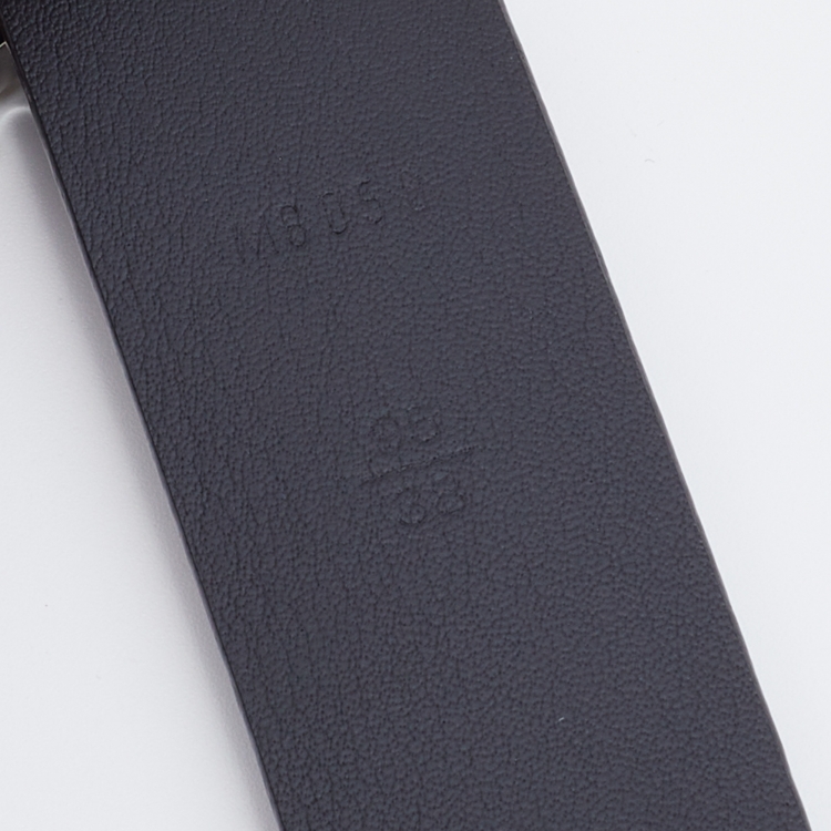 Pre Owned Louis Vuitton Black Leather Neogram Buckle Belt 95 CM