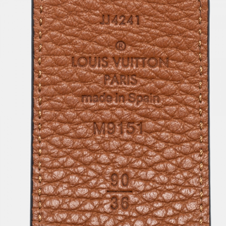 مملوكة مسبقًا Louis Vuitton Black Taurillon Leather LV Initiales Reversible Belt 90