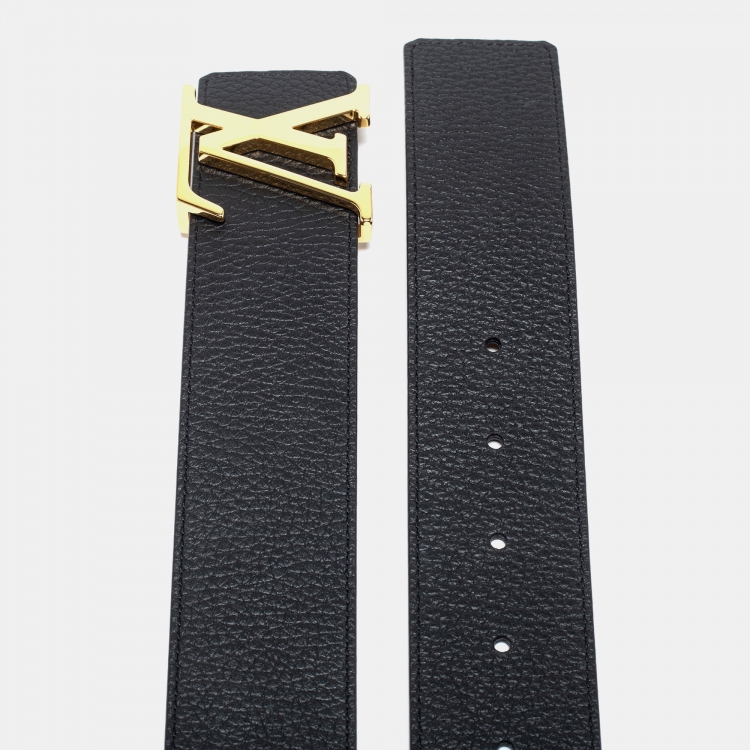 مملوكة مسبقًا Louis Vuitton Black Taurillon Leather LV Initiales Reversible Belt 90