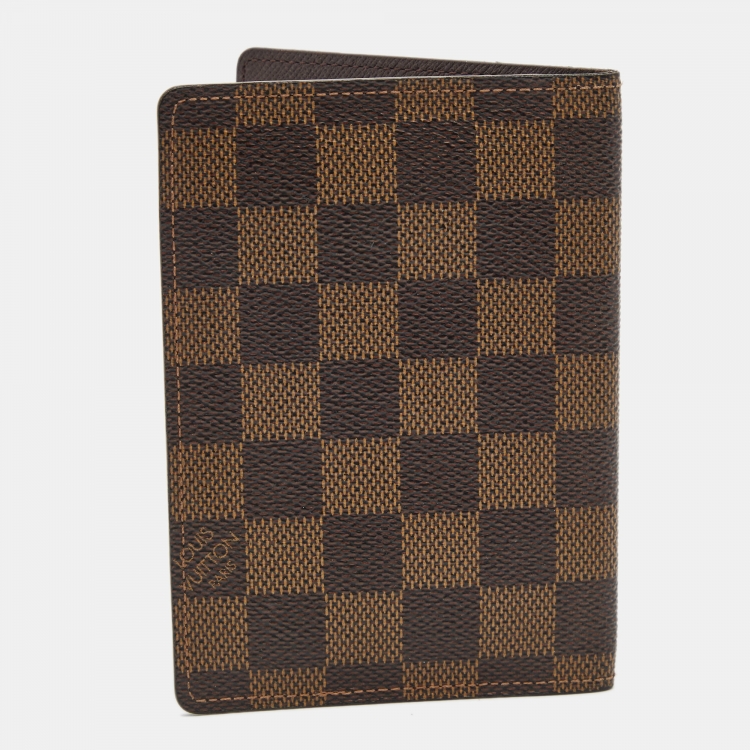 Pre Owned Louis Vuitton Damier Ebene Canvas Passport Cover