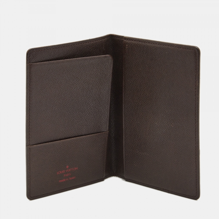 Pre Owned Louis Vuitton Damier Ebene Canvas Passport Cover