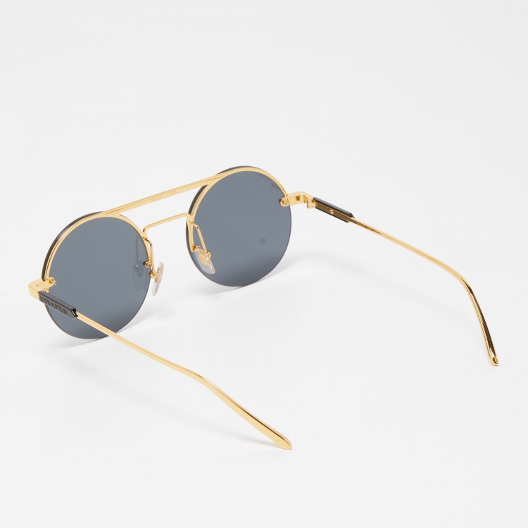 Pre Owned Louis Vuitton Black Z1269W Gingko Round Sunglasses