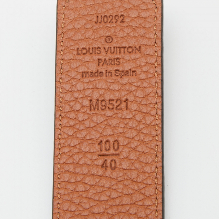 Pre Owned Louis Vuitton Black/Brown Taurillon Leather LV Initiales Reversible Belt 100CM