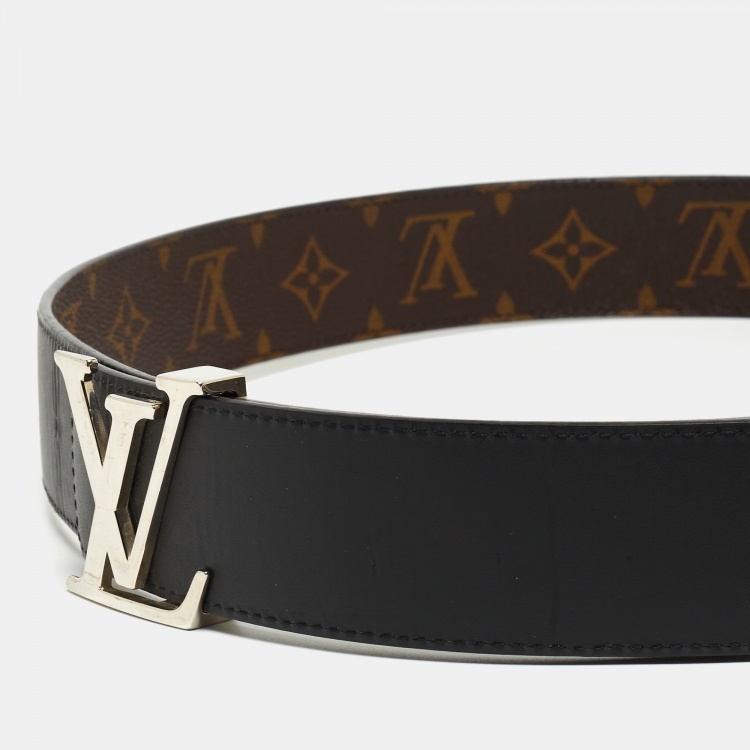 Pre Owned Louis Vuitton Monogram Canvas LV Initiales Reversible Belt 95 CM