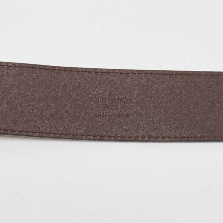 Pre Owned Louis Vuitton Damier Ebene Canvas LV Initials Belt 90CM