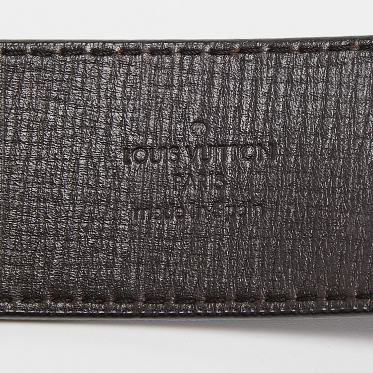 Pre Owned Louis Vuitton Coffee Utah Leather LV Initiales Belt 100 CM