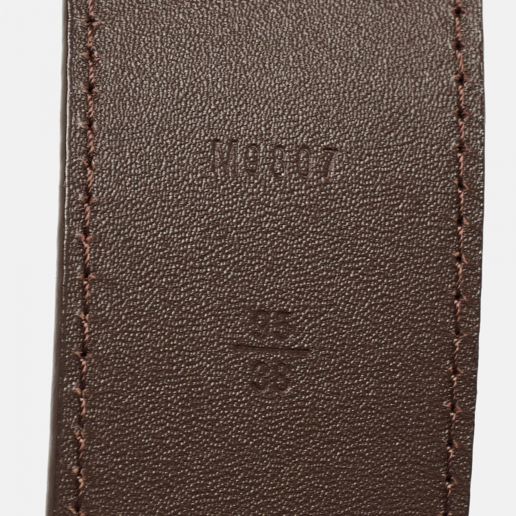 Pre Owned Louis Vuitton Damier Ebene LV Initiales Belt 95CM