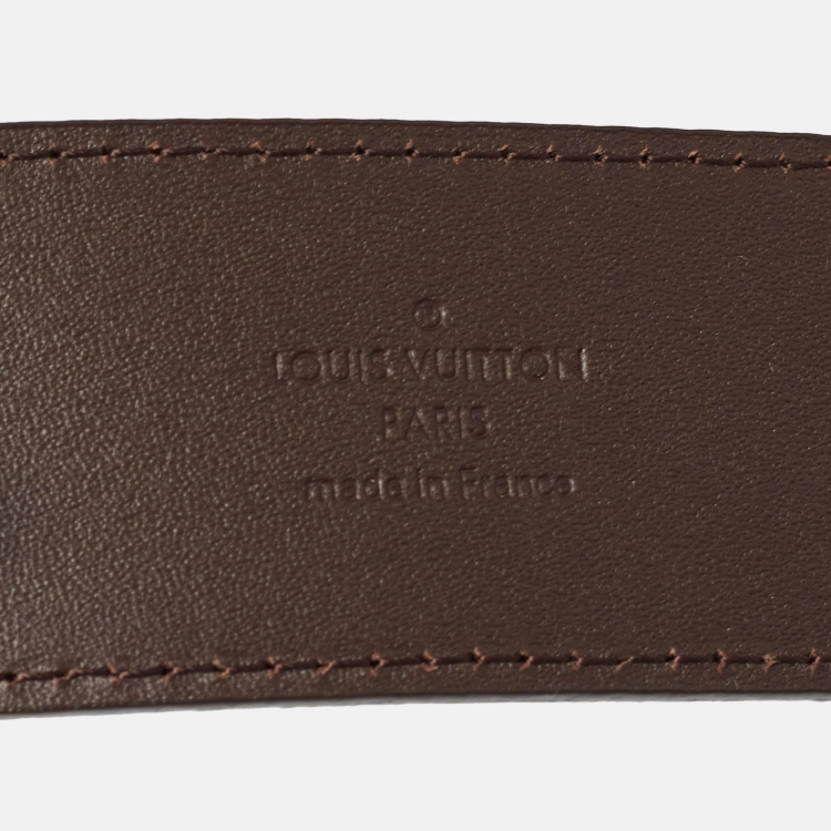 Pre Owned Louis Vuitton Damier Ebene LV Initiales Belt 95CM