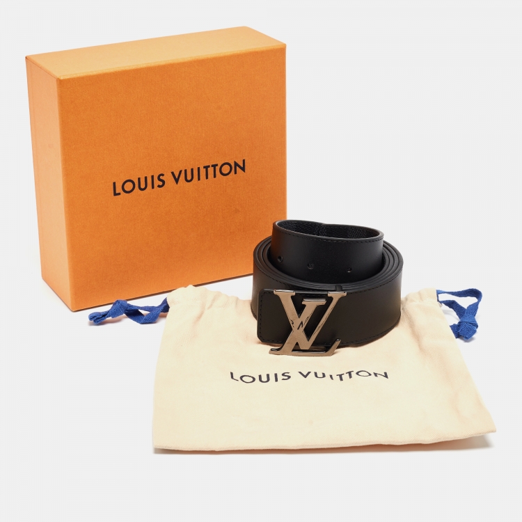 Pre Owned Louis Vuitton Damier Graphite Canvas LV Initiales Reversible Belt 110CM