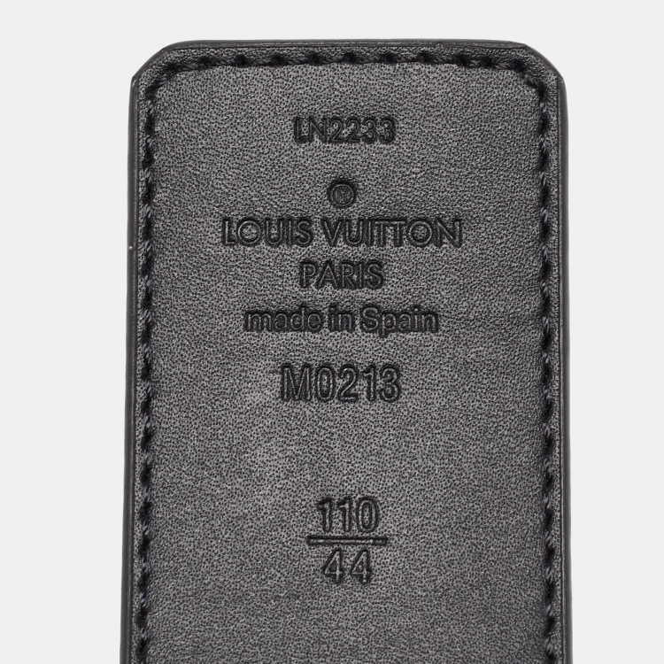 Pre Owned Louis Vuitton Damier Graphite Canvas LV Initiales Reversible Belt 110CM