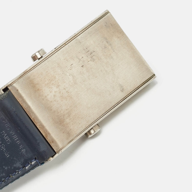 Pre Owned Louis Vuitton Blue Canvas Inventeur Belt 100CM