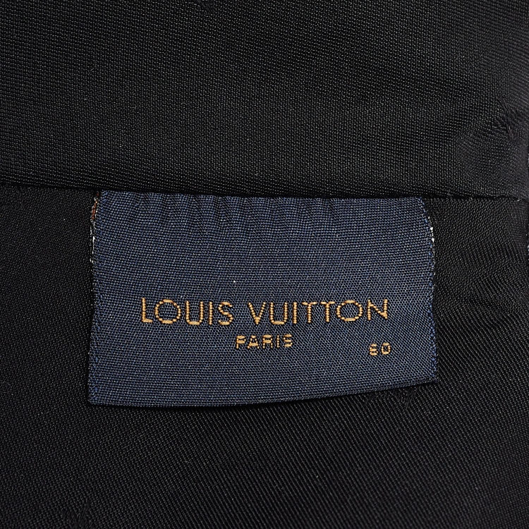 Pre Owned Louis Vuitton Black Monogram Shadow Leather Cap