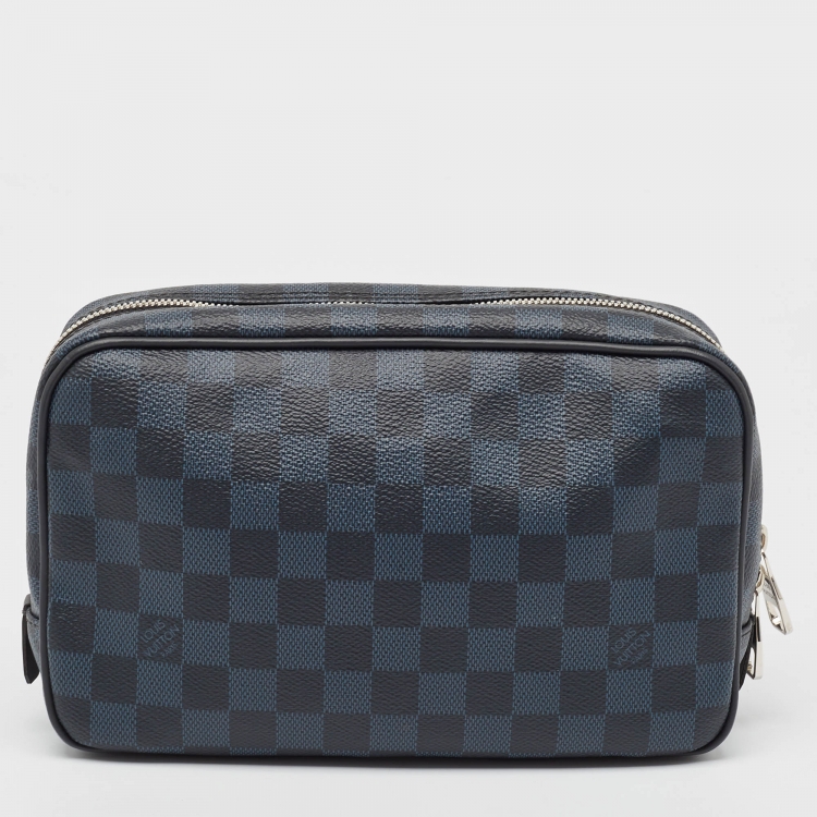 Pre Owned Louis Vuitton Damier Cobalt Canvas Toilet Pouch GM