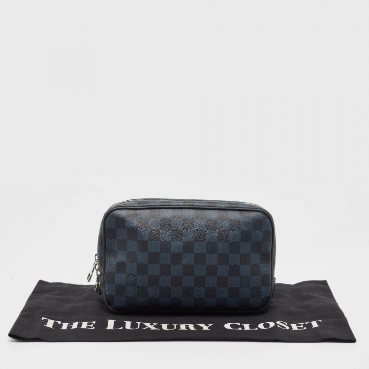Pre Owned Louis Vuitton Damier Cobalt Canvas Toilet Pouch GM