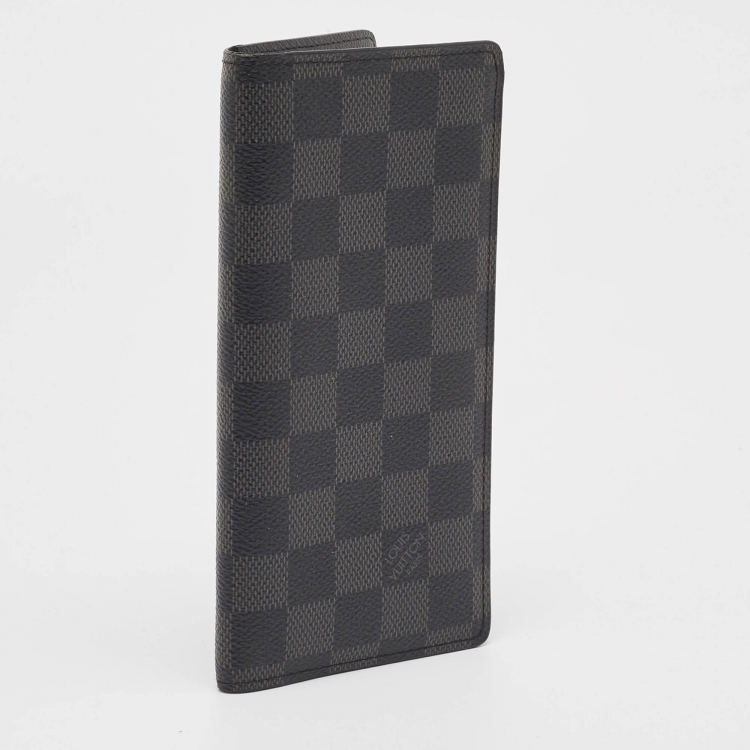 Pre Owned Louis Vuitton Damier Graphite Canvas Brazza Wallet