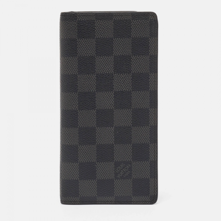 Pre Owned Louis Vuitton Damier Graphite Canvas Brazza Wallet