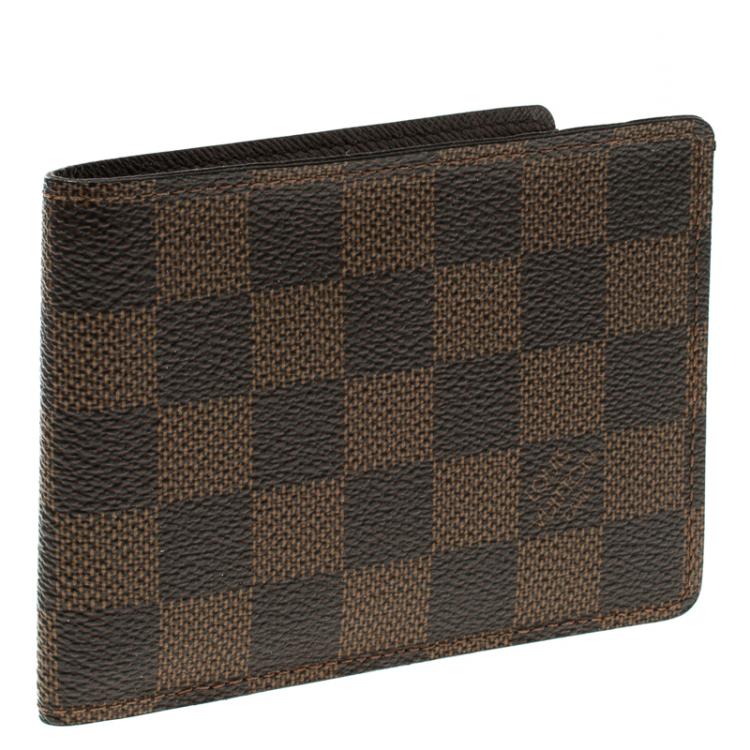 Pre Owned Louis Vuitton Damier Ebene Canvas Slender Wallet