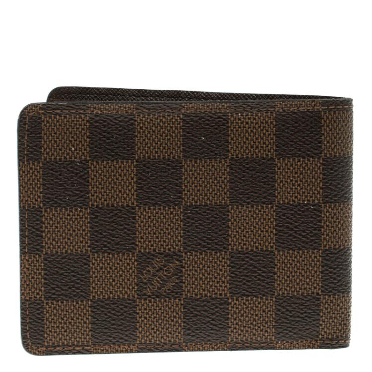 Pre Owned Louis Vuitton Damier Ebene Canvas Slender Wallet