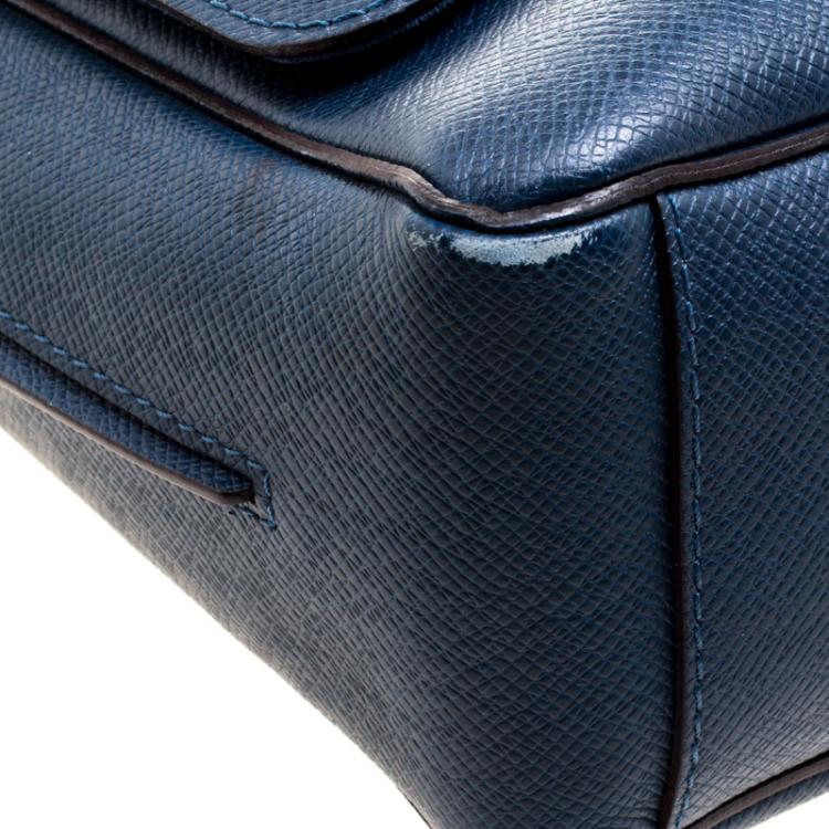 Pre Owned Louis Vuitton Blue Taiga Leather Roman MM Bag