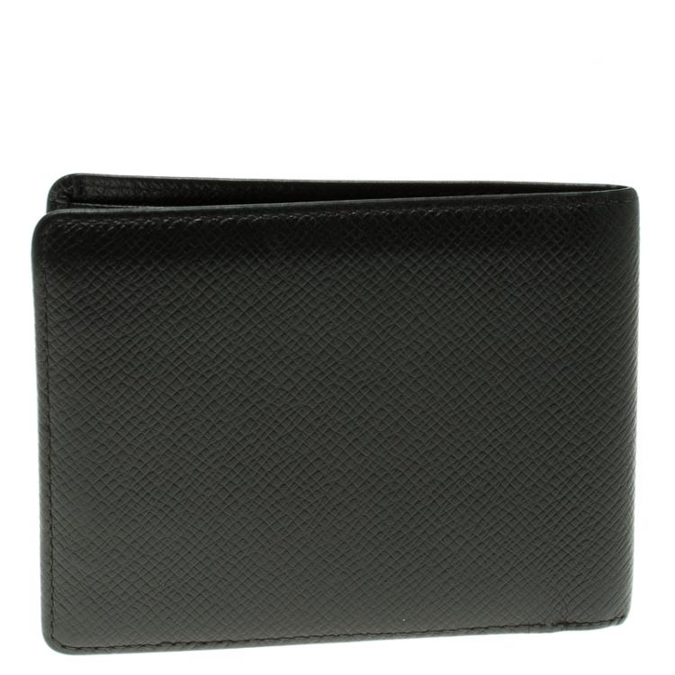 Pre Owned Louis Vuitton Black Taiga Leather Bifold Wallet