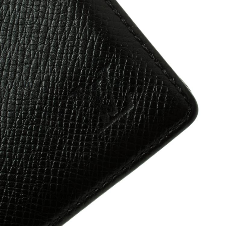 Pre Owned Louis Vuitton Black Taiga Leather Bifold Wallet
