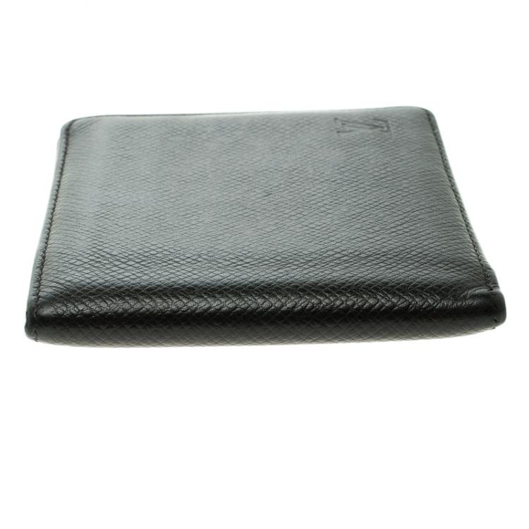 Pre Owned Louis Vuitton Black Taiga Leather Bifold Wallet