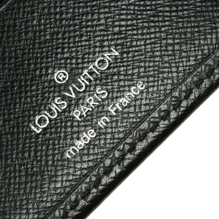 Pre Owned Louis Vuitton Black Taiga Leather Bifold Wallet
