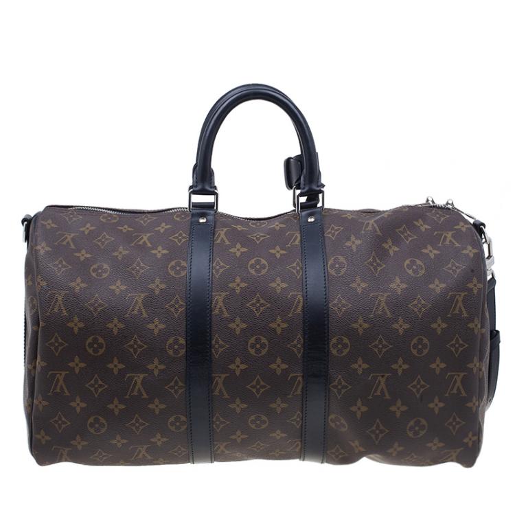 Pre Owned Louis Vuitton Monogram Macassar Canvas Keepall 45