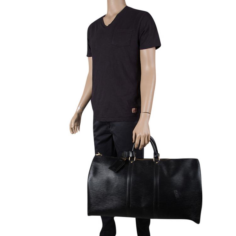 Louis Vuitton Black Epi Leather Keepall 55 Bag Louis Vuitton