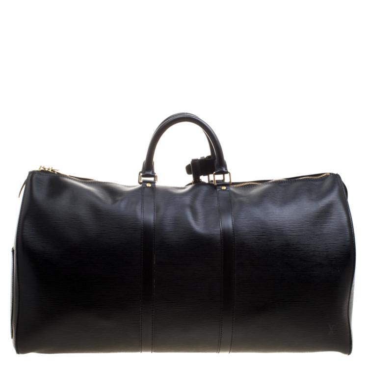 Pre Owned Louis Vuitton Black Epi Leather Keepall 55 Bag