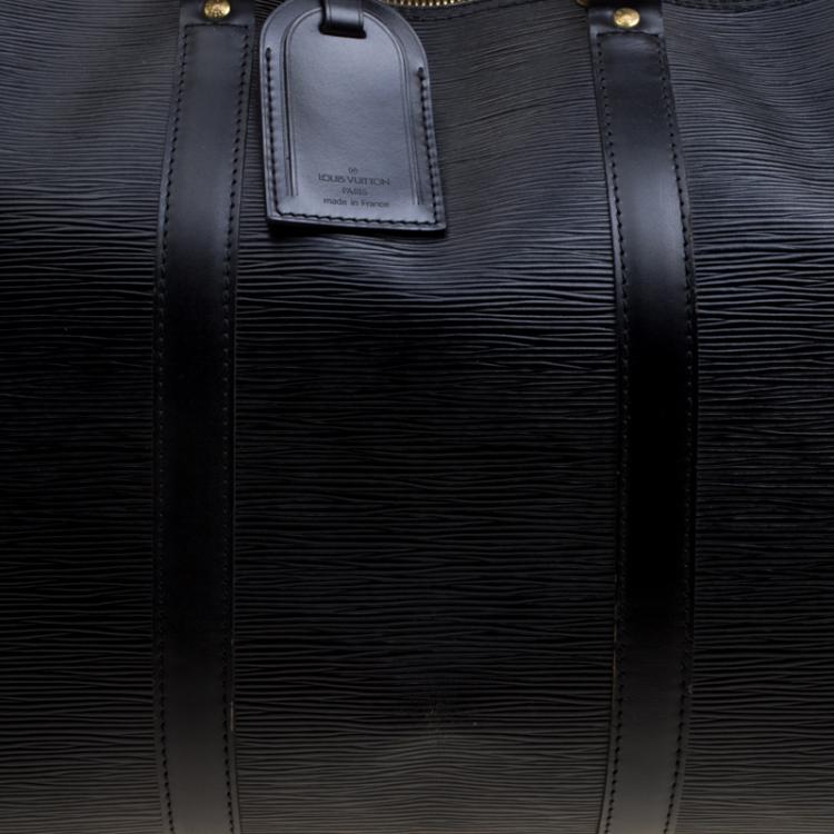 Pre Owned Louis Vuitton Black Epi Leather Keepall 55 Bag