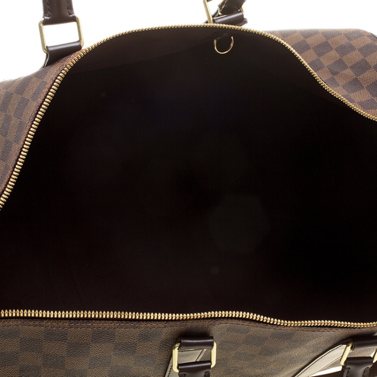 Pre Owned Louis Vuitton Damier Ebene Canvas Keepall Bandouliere 55