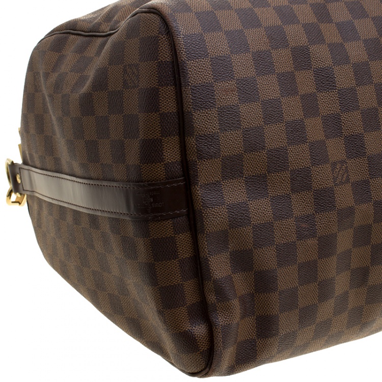 Pre Owned Louis Vuitton Damier Ebene Canvas Keepall Bandouliere 55