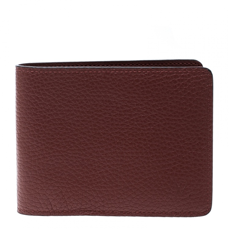 Louis Vuitton Red Leather Bifold Multiple Wallet Louis Vuitton