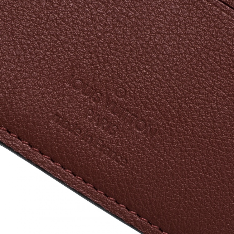 Pre Owned Louis Vuitton Red Leather Bifold Multiple Wallet