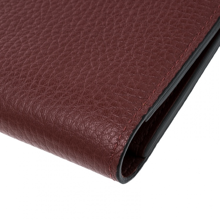 Pre Owned Louis Vuitton Red Leather Bifold Multiple Wallet