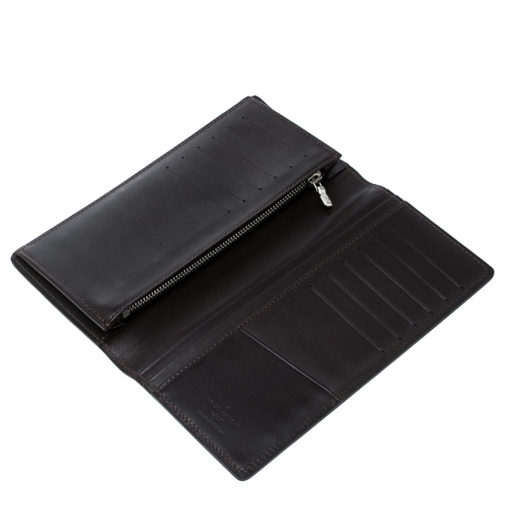 Pre Owned Louis Vuitton Burgundy Leather Brazza Wallet
