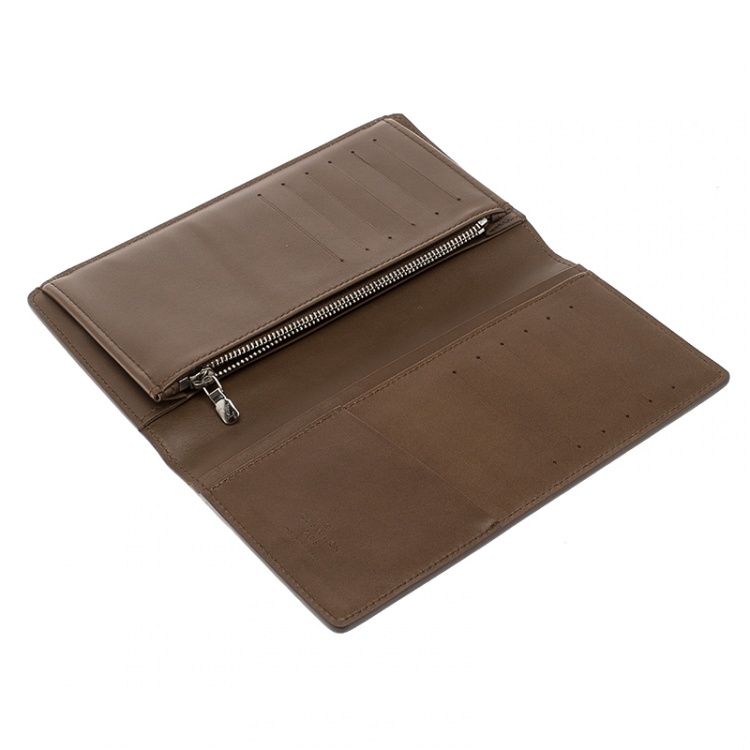 Pre Owned Louis Vuitton Brown Leather Brazza Wallet