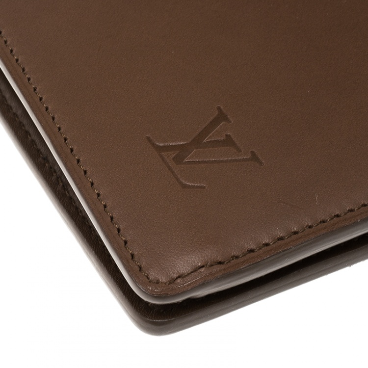 Pre Owned Louis Vuitton Brown Leather Brazza Wallet