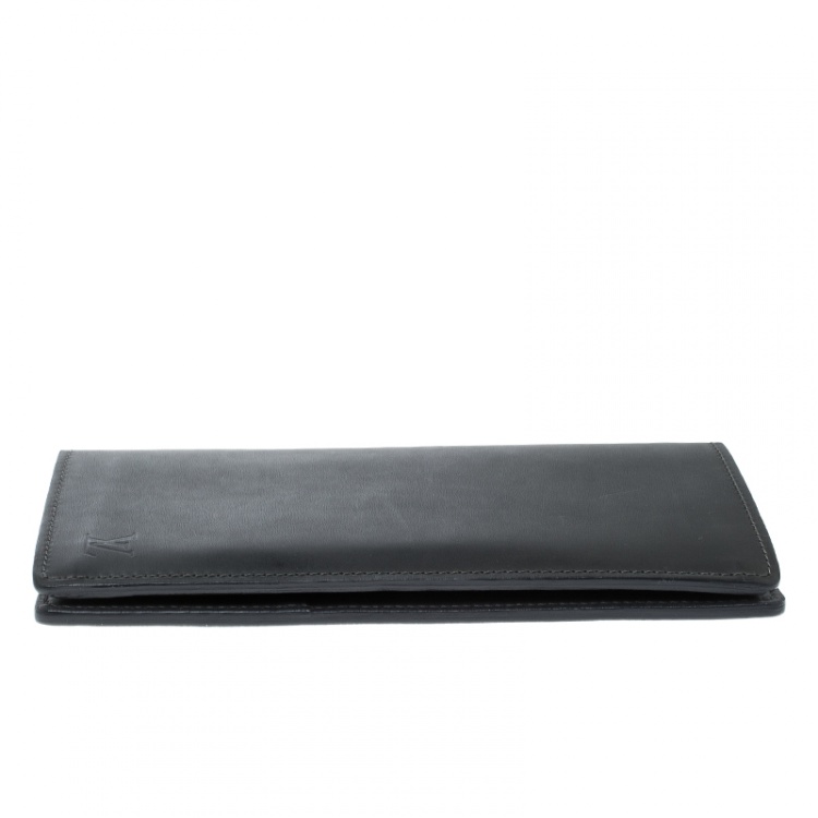 Pre Owned Louis Vuitton Black Leather Brazza Wallet