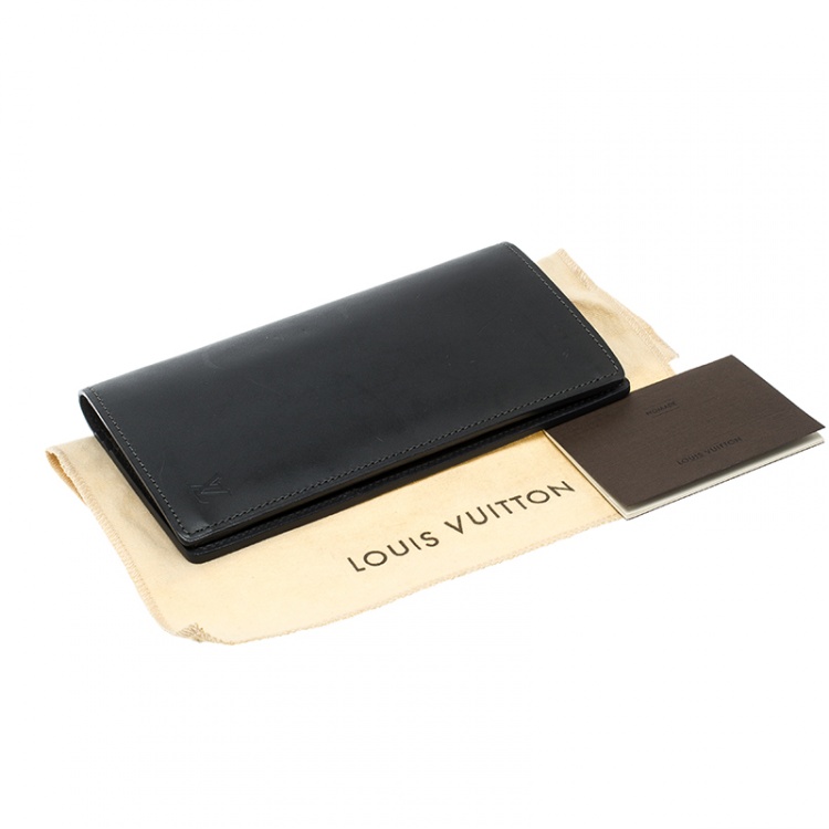 Pre Owned Louis Vuitton Black Leather Brazza Wallet