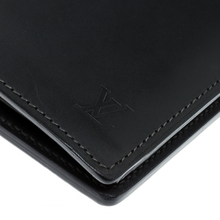 Pre Owned Louis Vuitton Black Leather Brazza Wallet