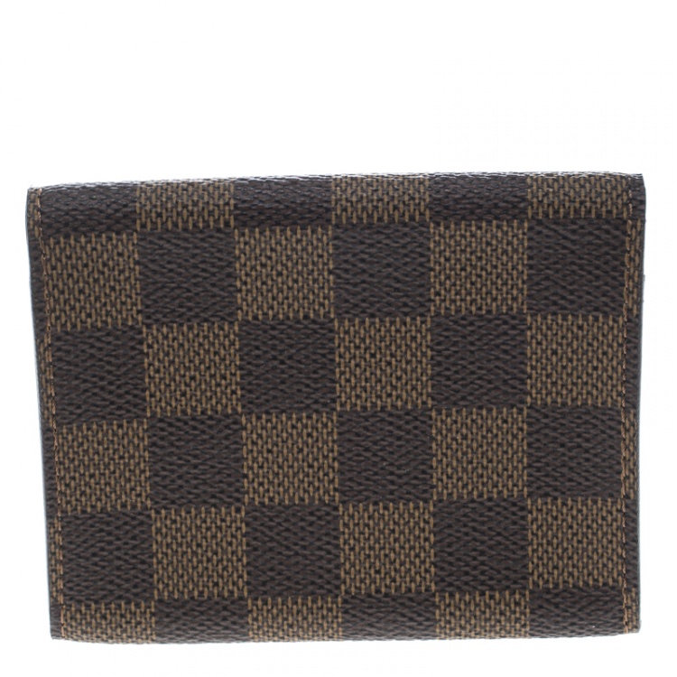 Pre Owned Louis Vuitton Damier Ebene Canvas Business Card Holder