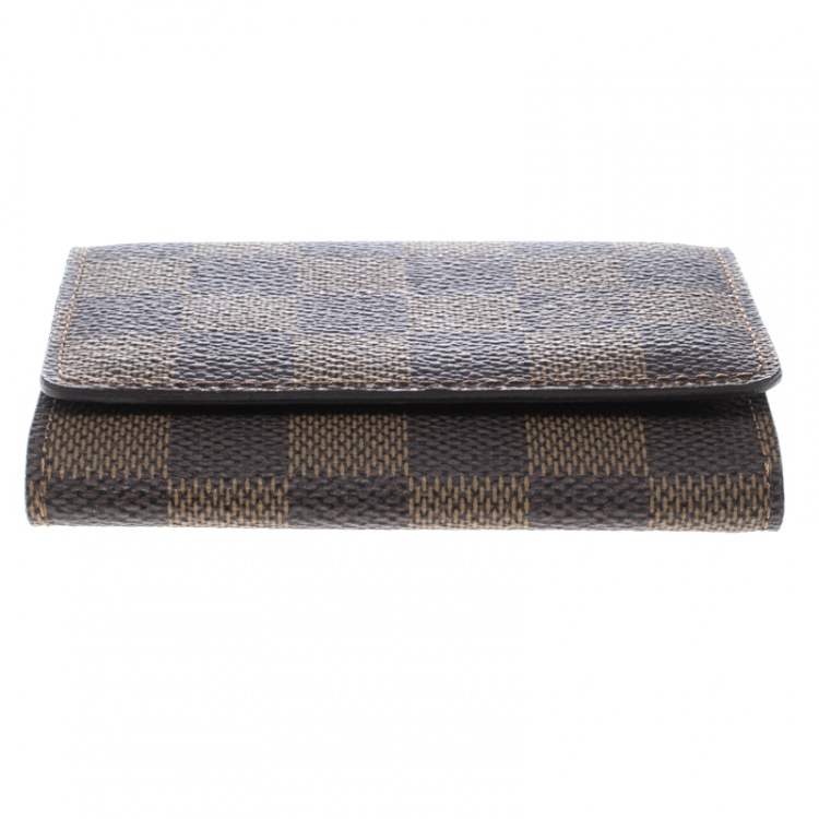 Pre Owned Louis Vuitton Damier Ebene Canvas Business Card Holder
